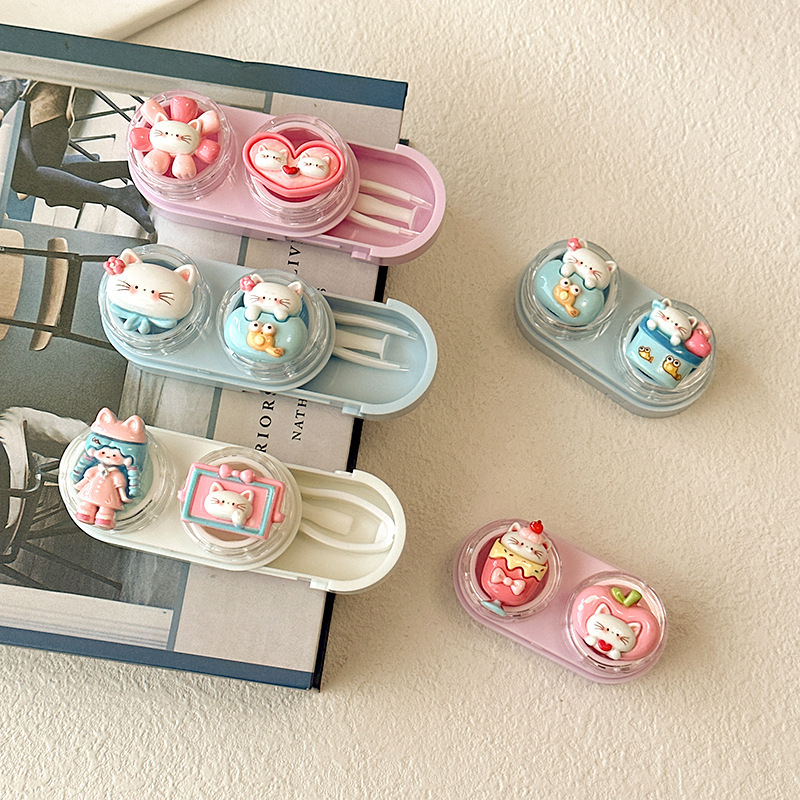 Women Accessories Drawer - Kotak Lensa Kontak Kucing Kartun Lucu