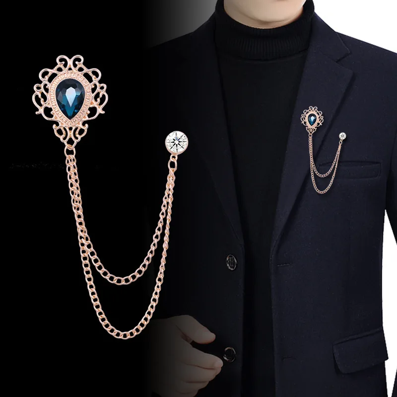 Women Accessories Chain - Pin Kerah Kristal Berlian Imitasi Rantai