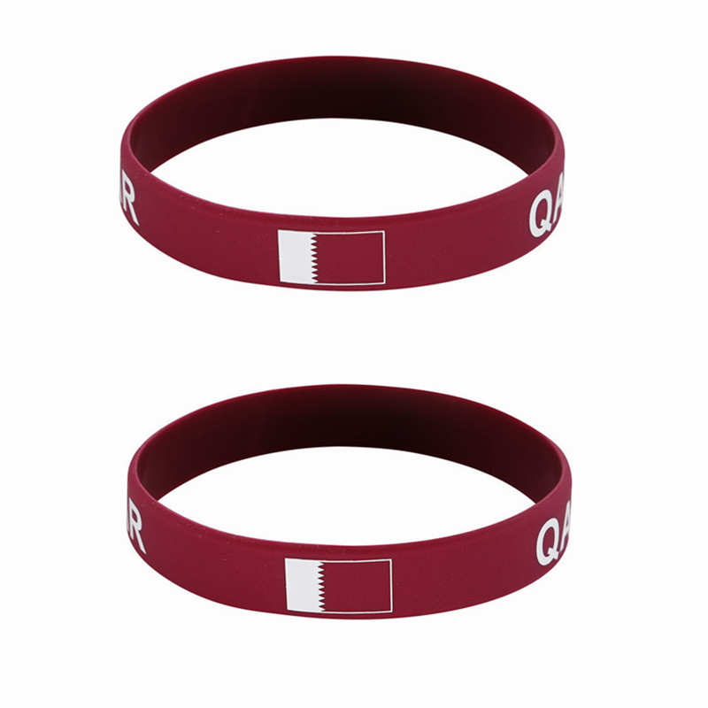 Women Accessories Qatar - 2 buah gelang silikon bendera Qatar