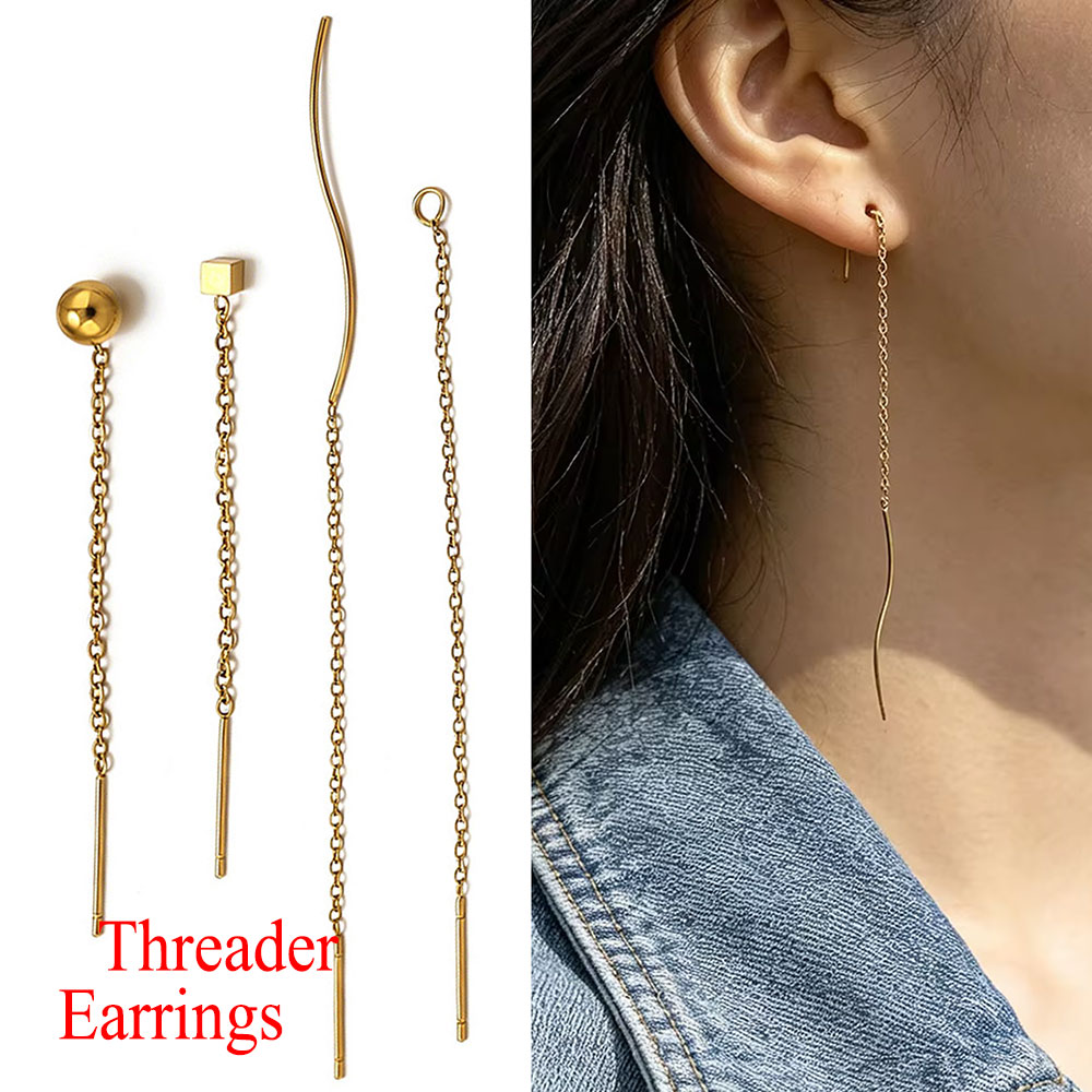 Women Accessories Chain - 10 Buah Anting Tali Telinga Panjang