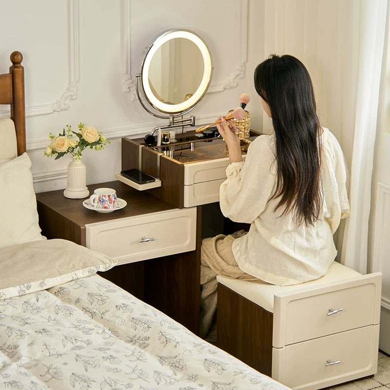 Women Accessories Drawer - Meja Rias Kopi Modern untuk Wanita,