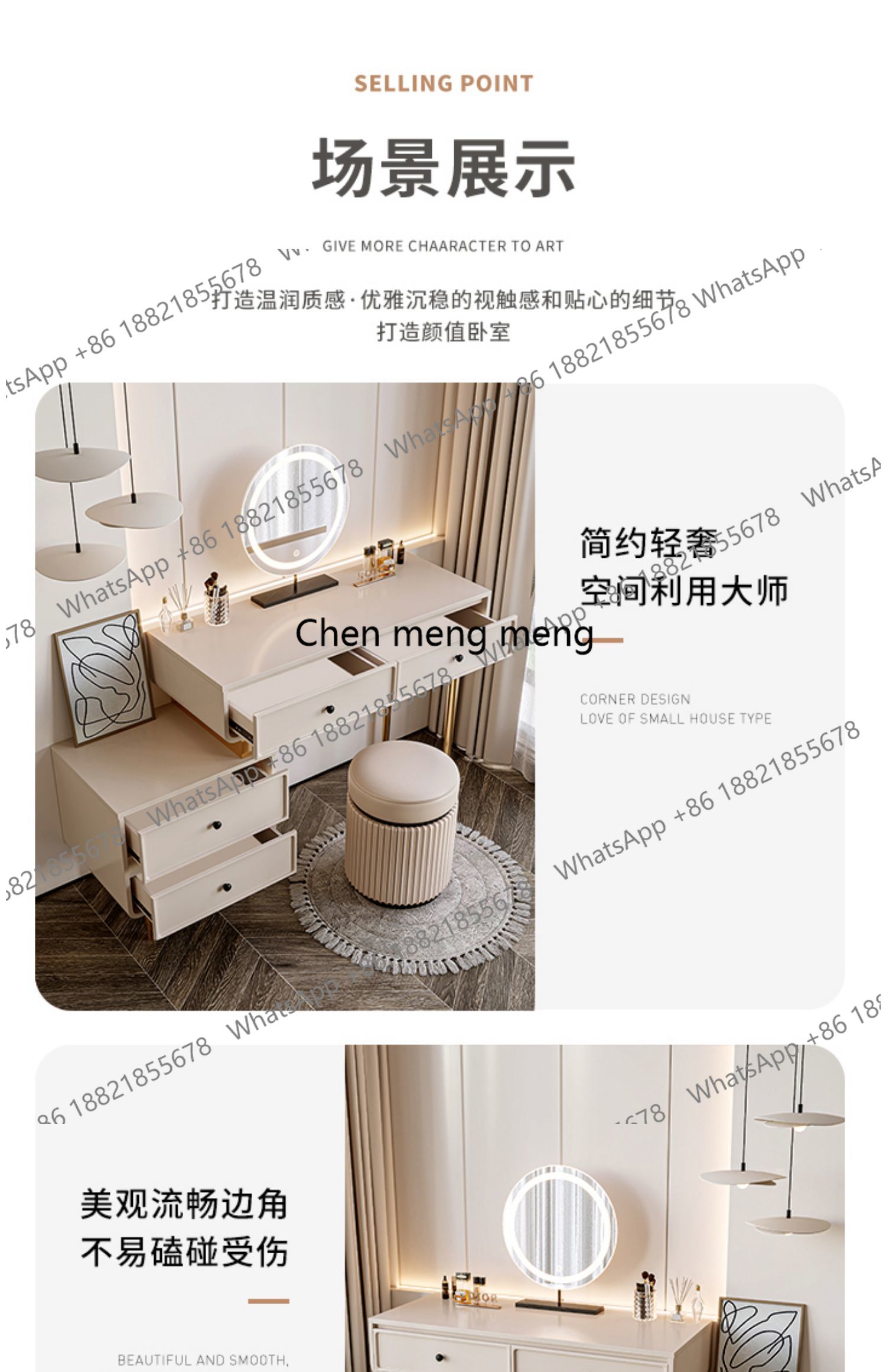 Meja Rias Apartemen Modern Lac - Women Accessories Drawer ulasan dan harga